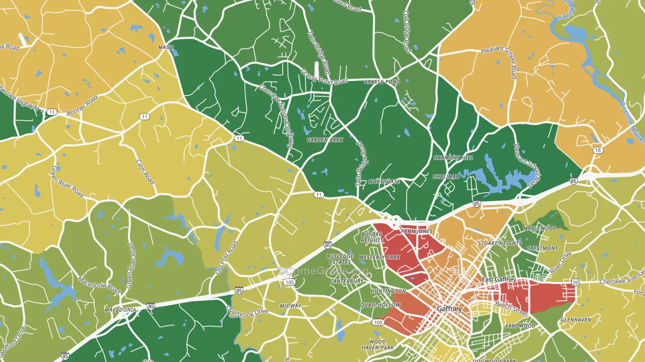 29341, SC Map of Theft Rates