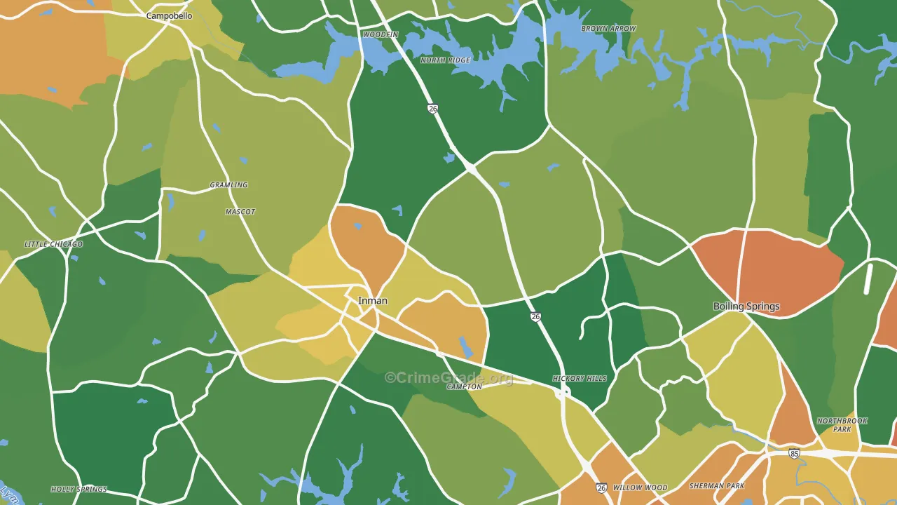 29349, SC Map of Theft Rates