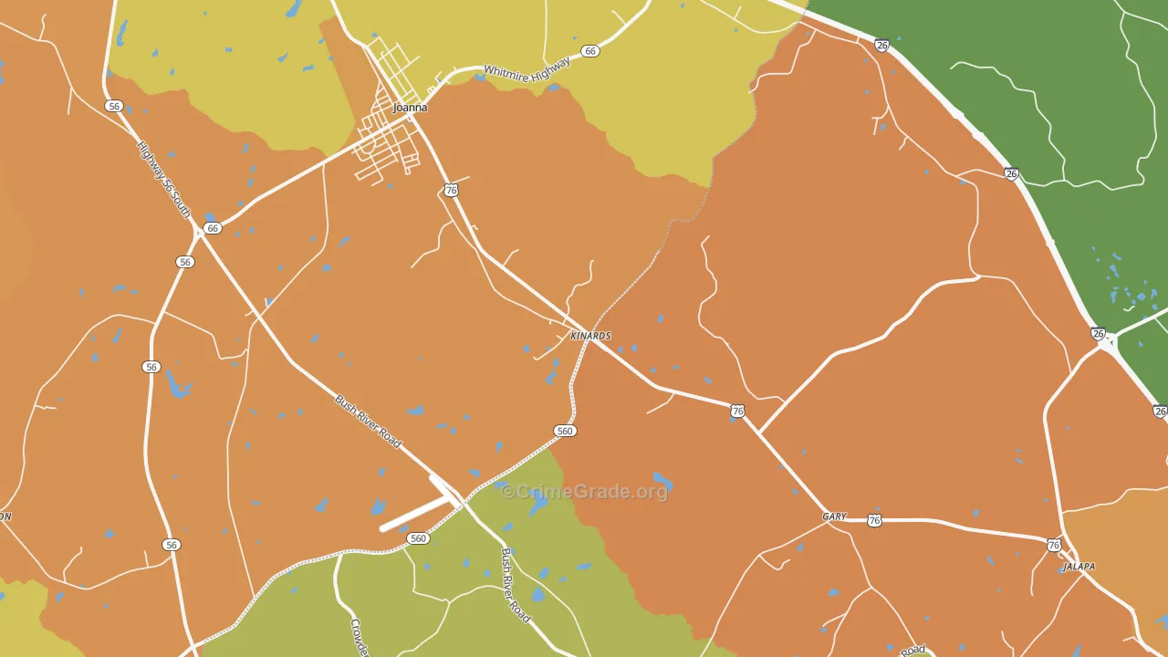 29355, SC Map of Theft Rates