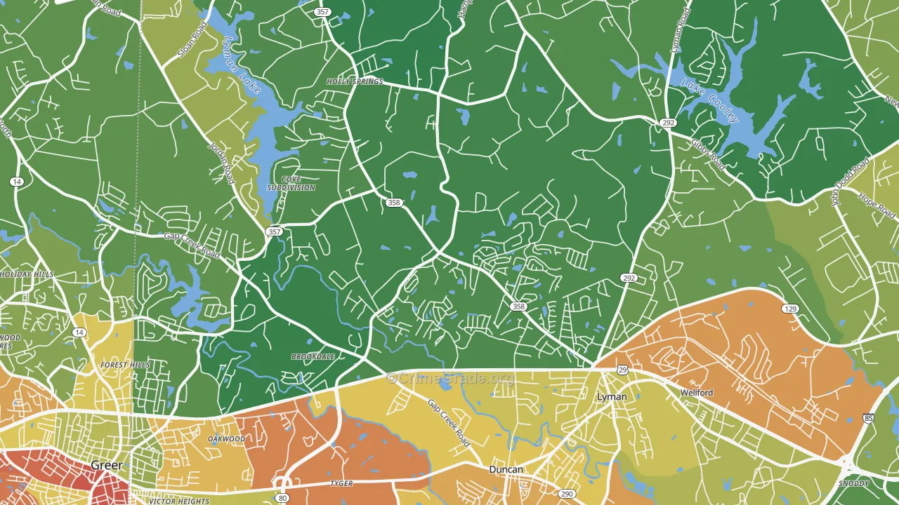 29365, SC Map of Theft Rates