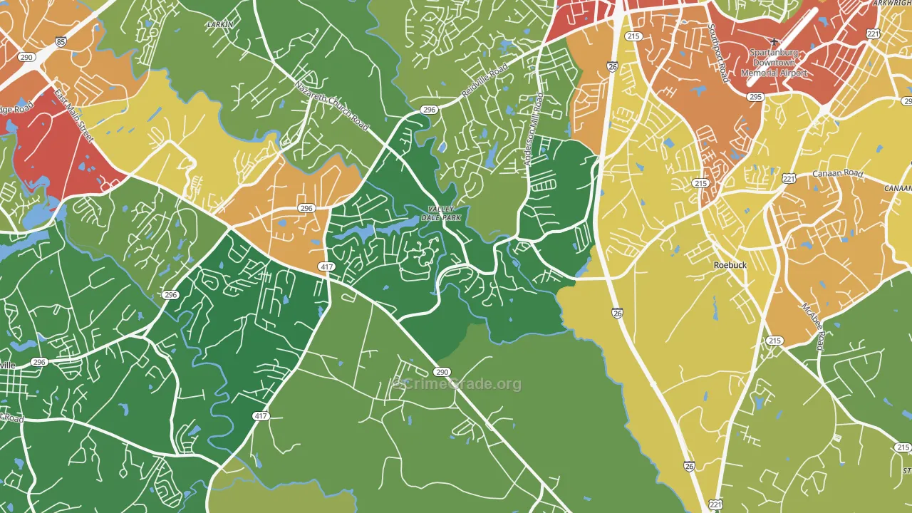 29369, SC Map of Theft Rates