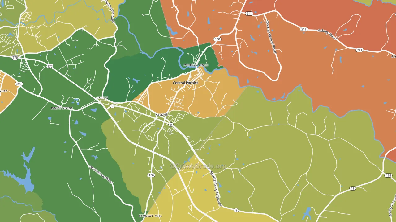 29372, SC Map of Theft Rates