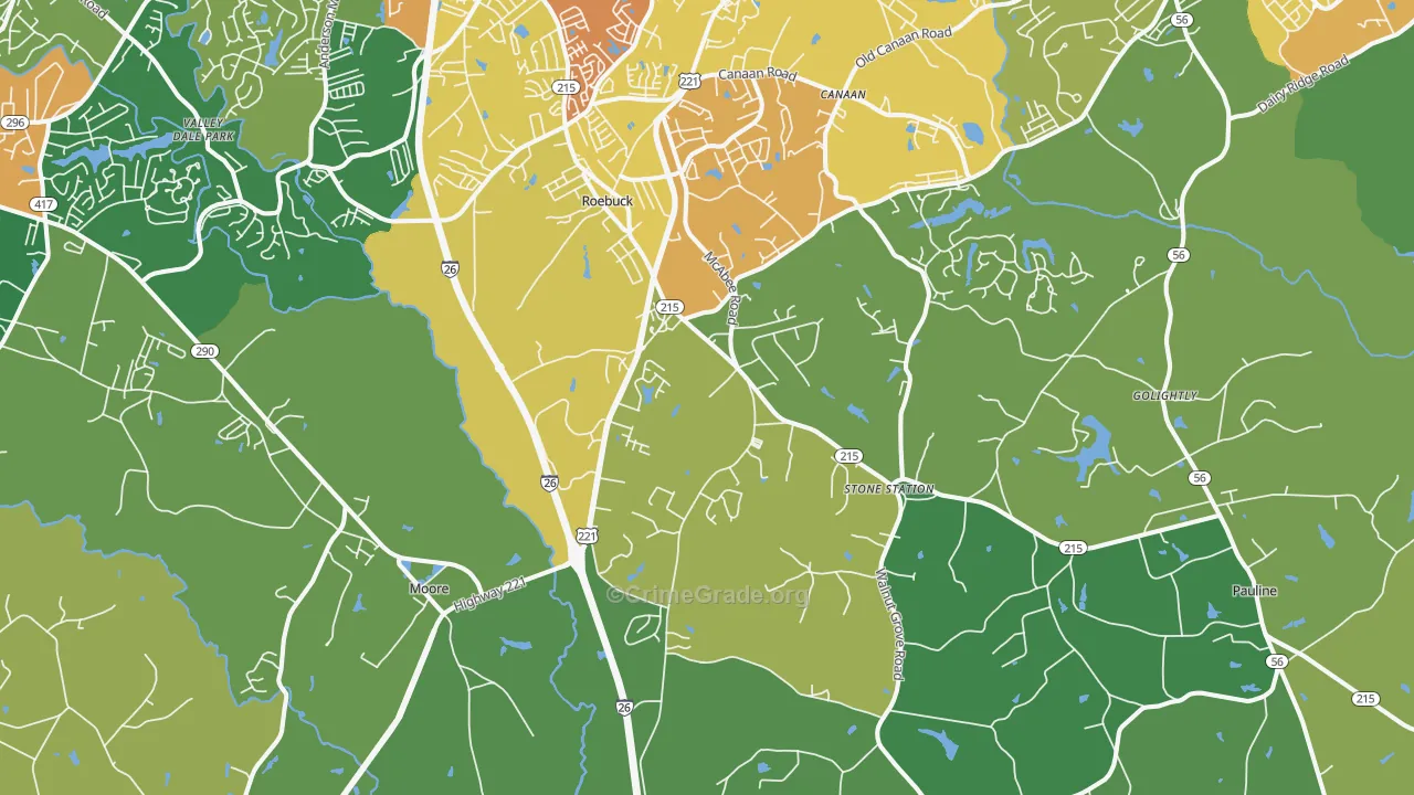 29376, SC Map of Theft Rates