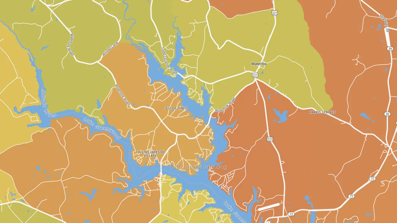 29384, SC Map of Theft Rates