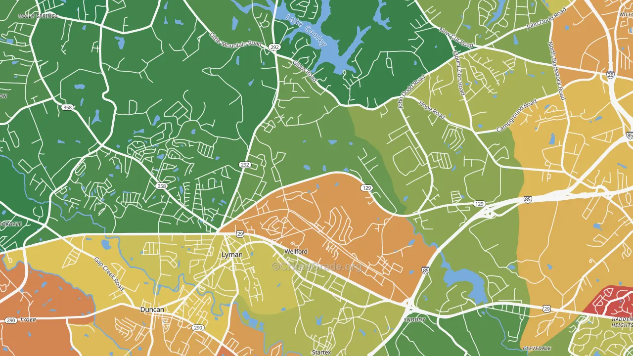 29385, SC Map of Theft Rates