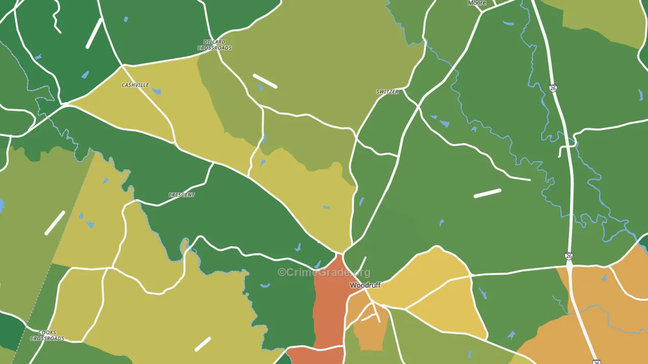 29388, SC Map of Theft Rates