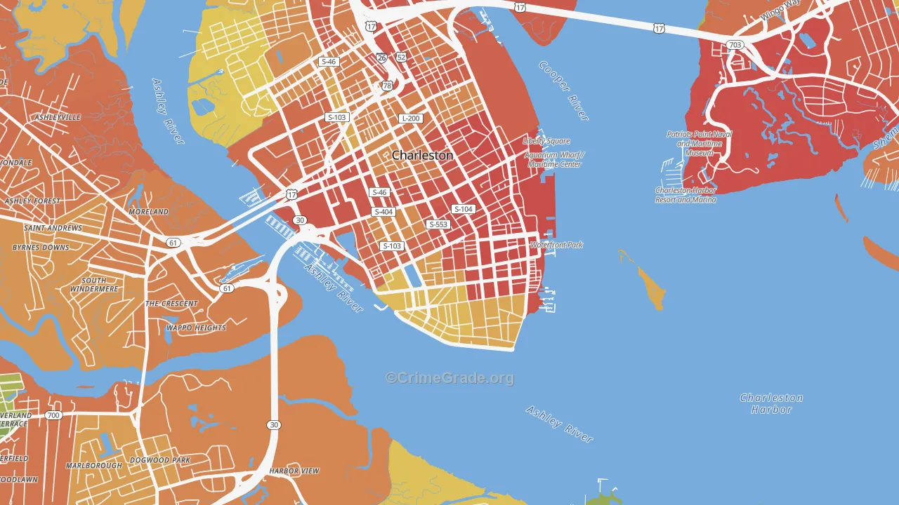 29401, SC Map of Theft Rates