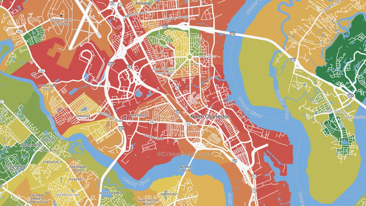 29405, SC Map of Theft Rates