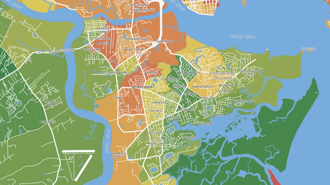 29412, SC Map of Theft Rates