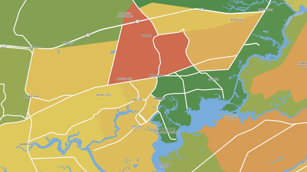 29449, SC Map of Theft Rates