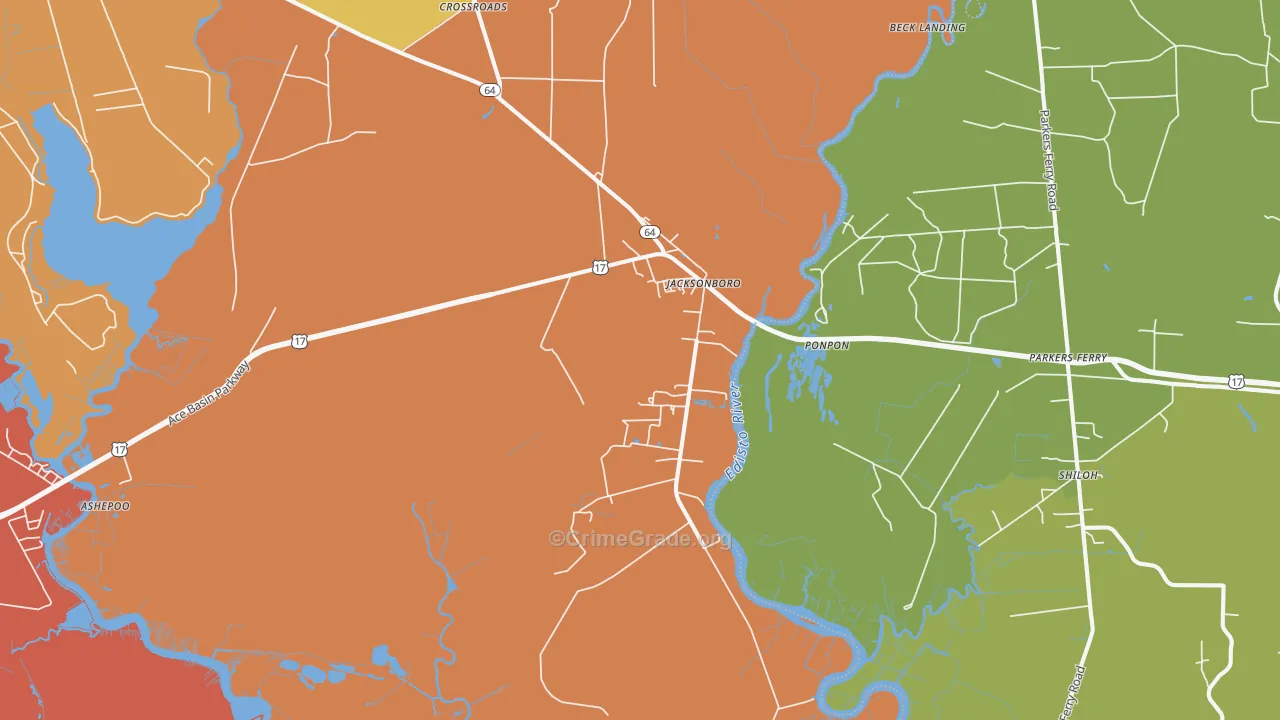29452, SC Map of Theft Rates