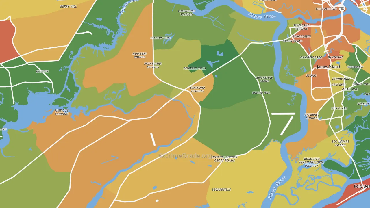29455, SC Map of Theft Rates