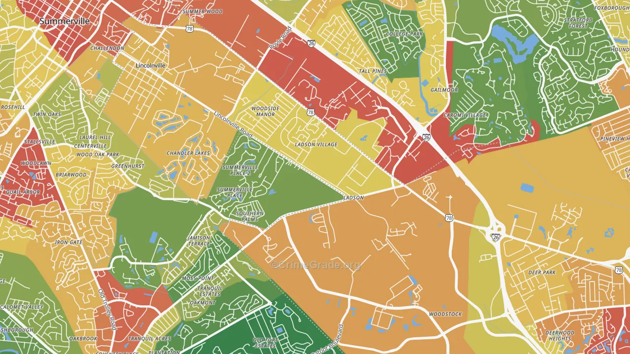 29456, SC Map of Theft Rates