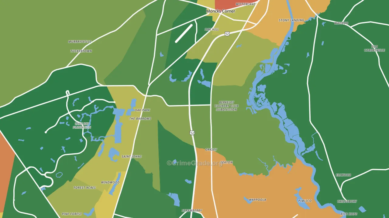 29461, SC Map of Theft Rates