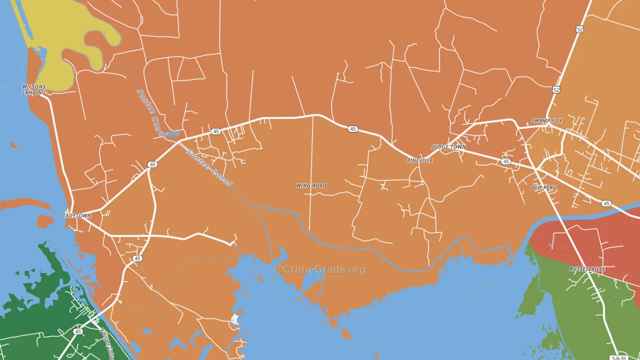 29468, SC Map of Theft Rates