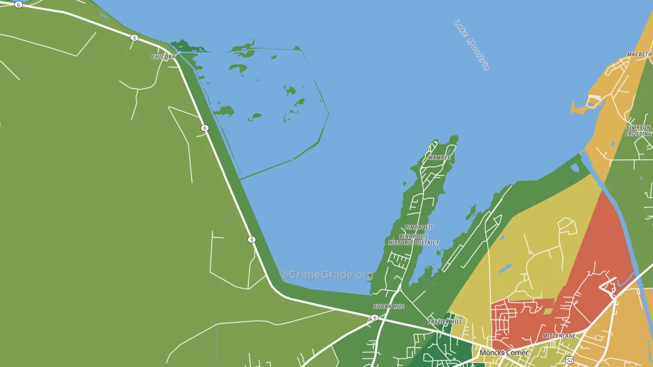 29469, SC Map of Theft Rates