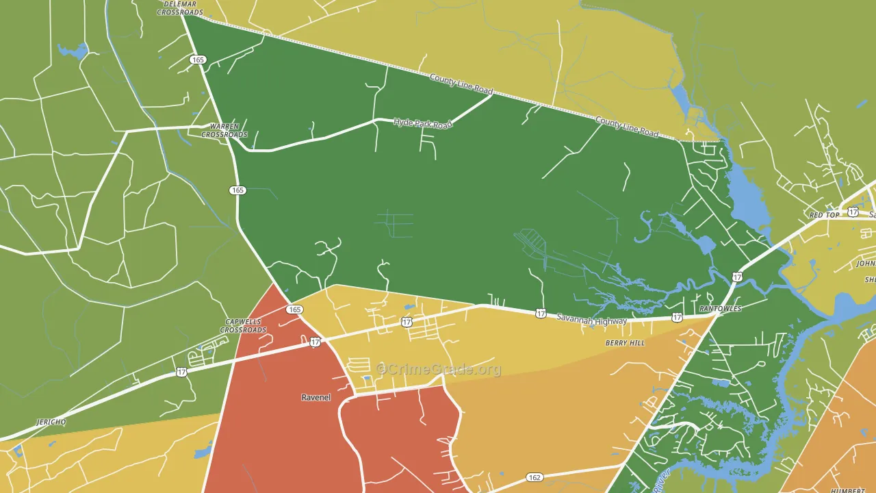 29470, SC Map of Theft Rates