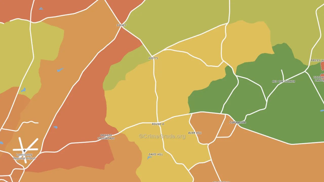 29474, SC Map of Theft Rates