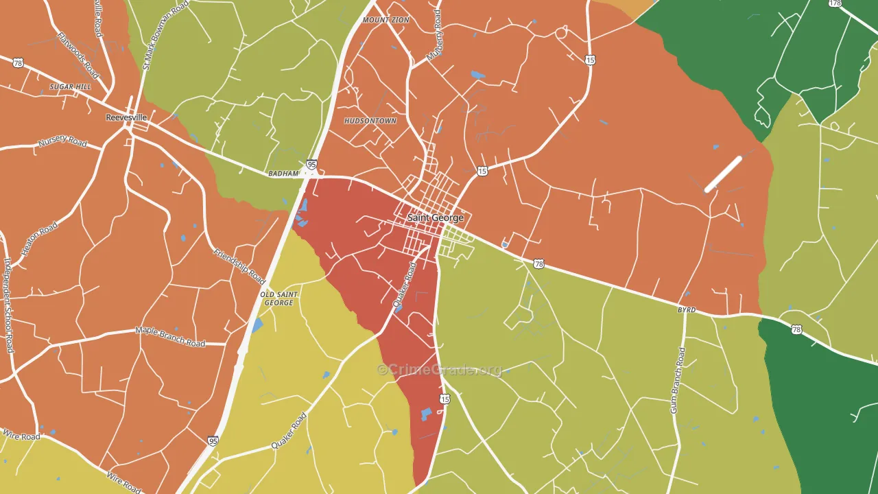 29477, SC Map of Theft Rates