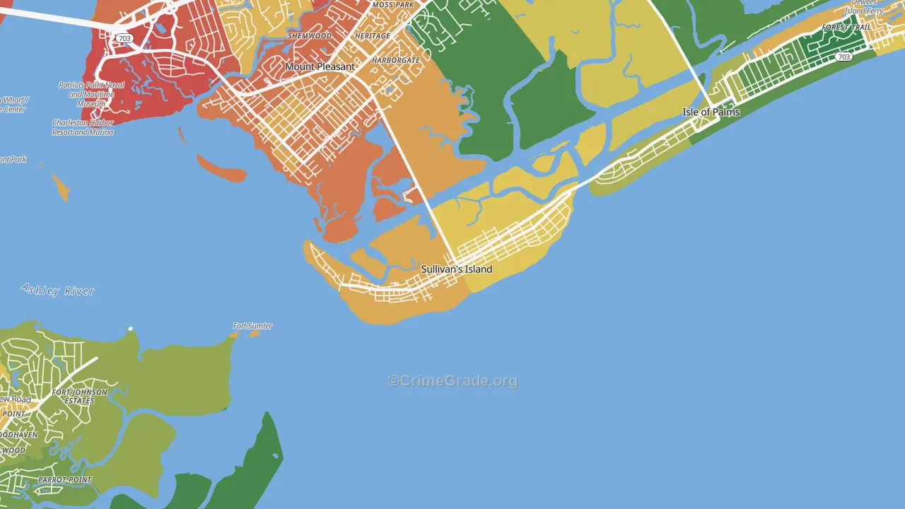 29482, SC Map of Theft Rates