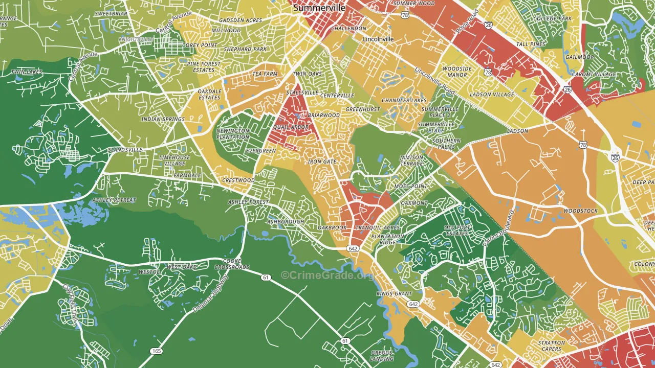 29485, SC Map of Theft Rates