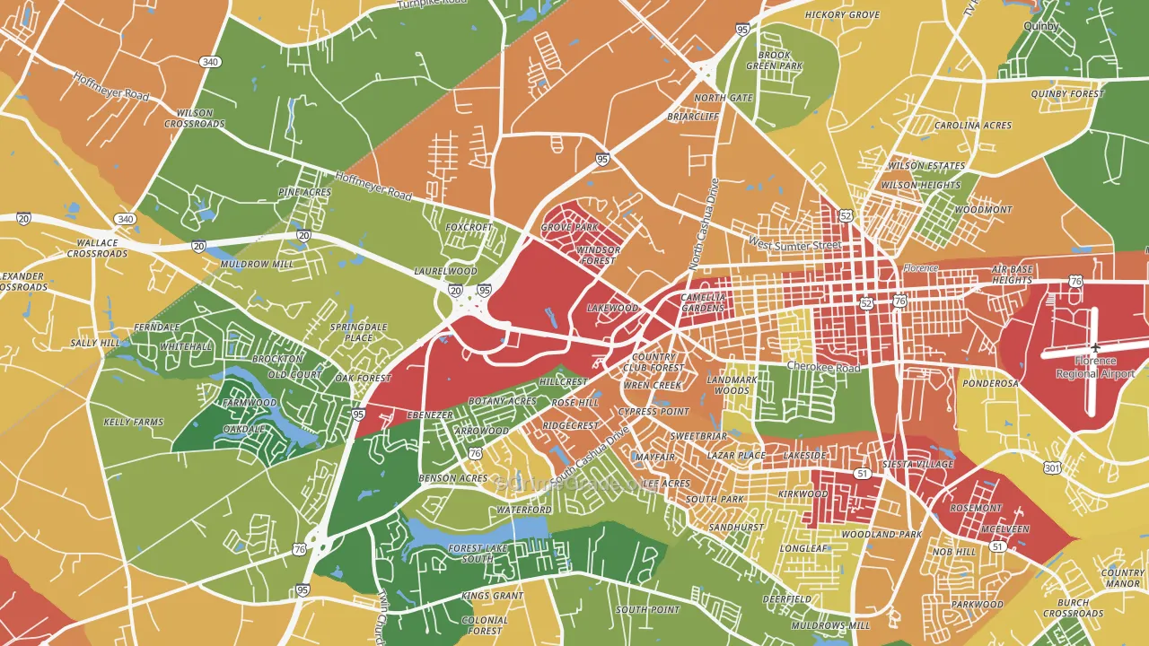 29501, SC Map of Theft Rates