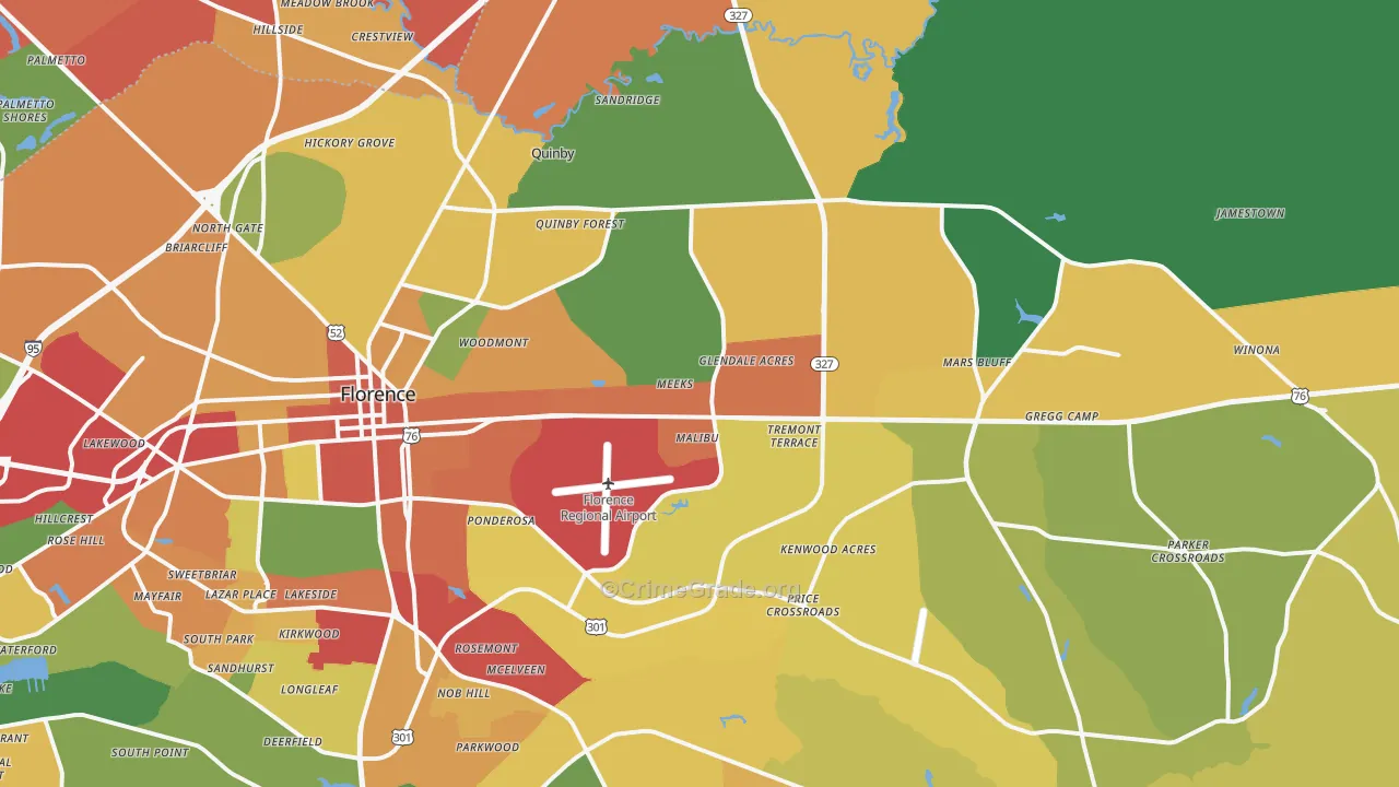 29506, SC Map of Theft Rates