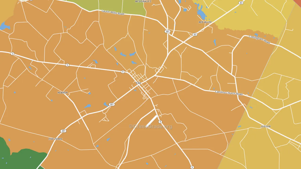 29525, SC Map of Theft Rates