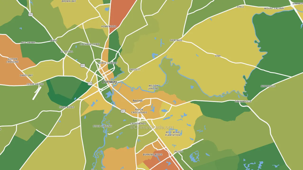 29526, SC Map of Theft Rates