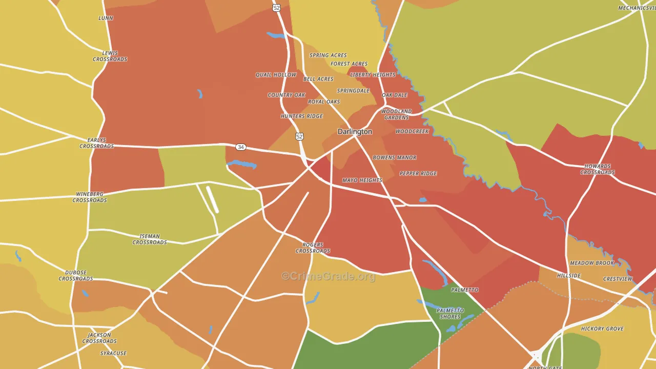 29532, SC Map of Theft Rates