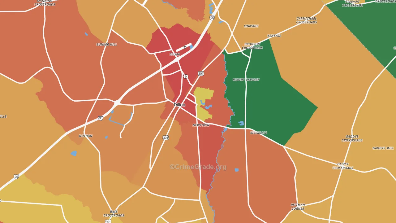 29536, SC Map of Theft Rates