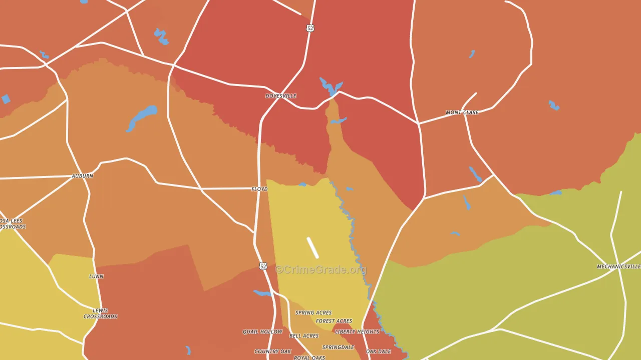 29540, SC Map of Theft Rates