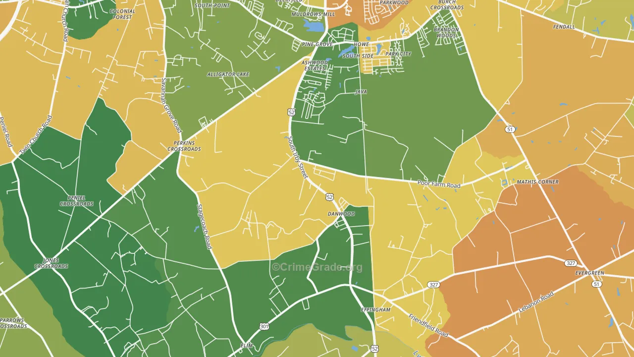 29541, SC Map of Theft Rates