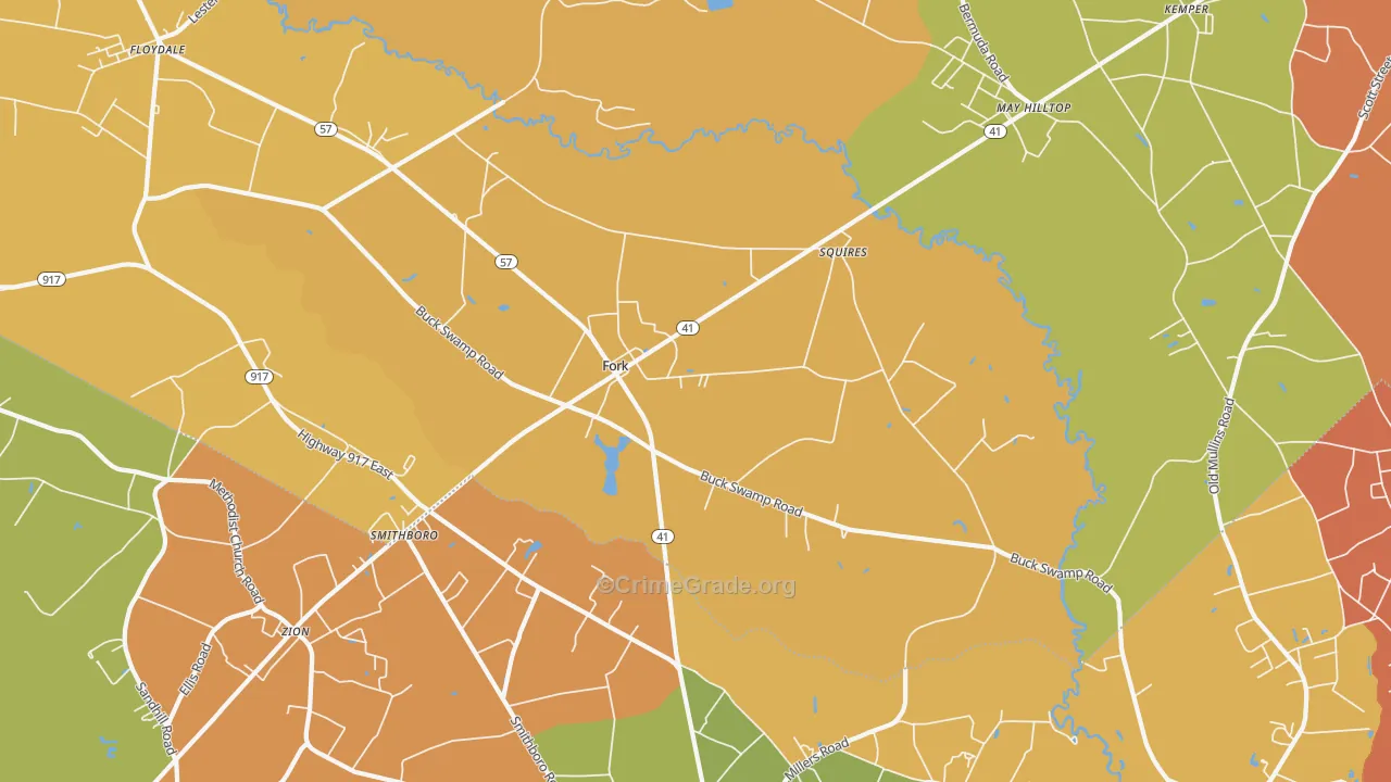 29543, SC Map of Theft Rates