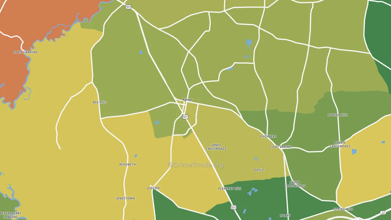 29544, SC Map of Theft Rates