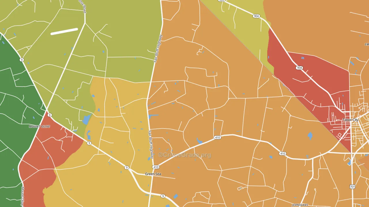 29545, SC Map of Theft Rates