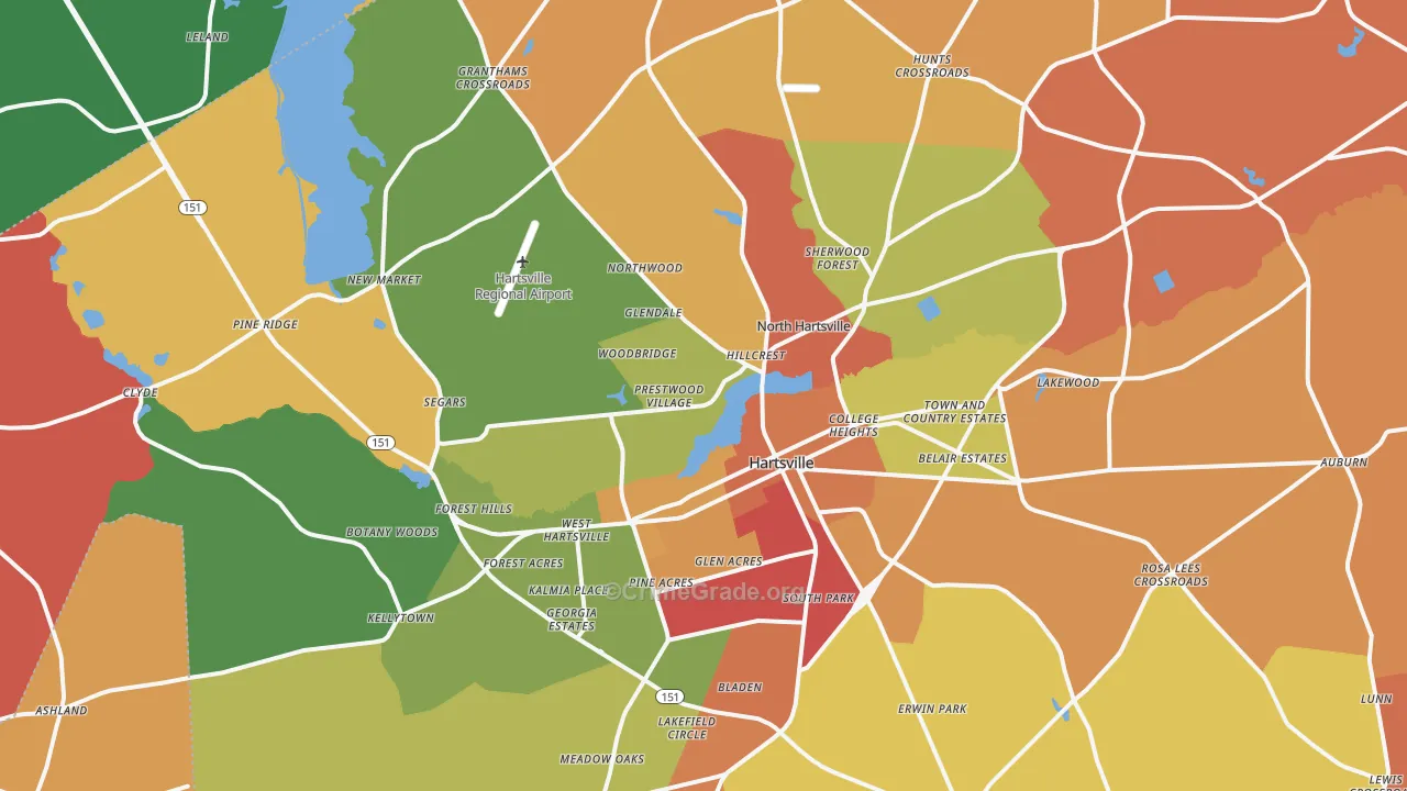 29550, SC Map of Theft Rates