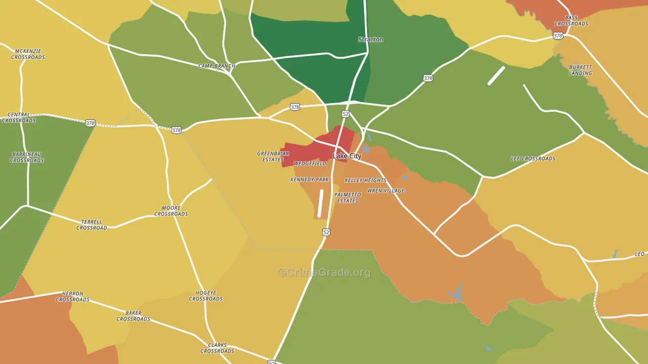 29560, SC Map of Theft Rates