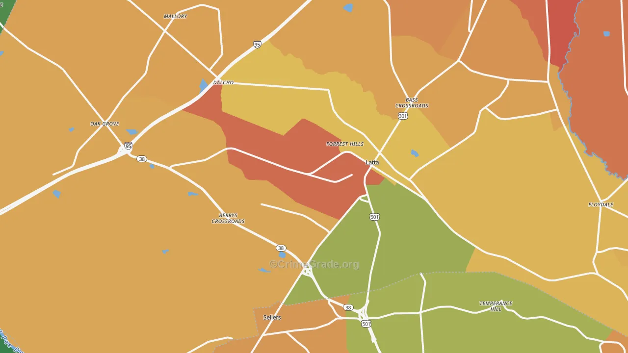 29565, SC Map of Theft Rates