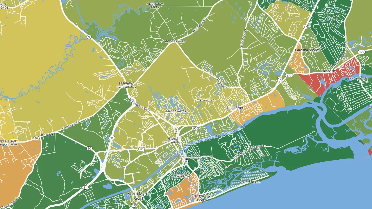 29566, SC Map of Theft Rates