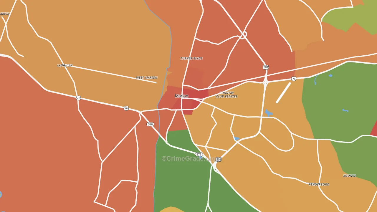 29571, SC Map of Theft Rates