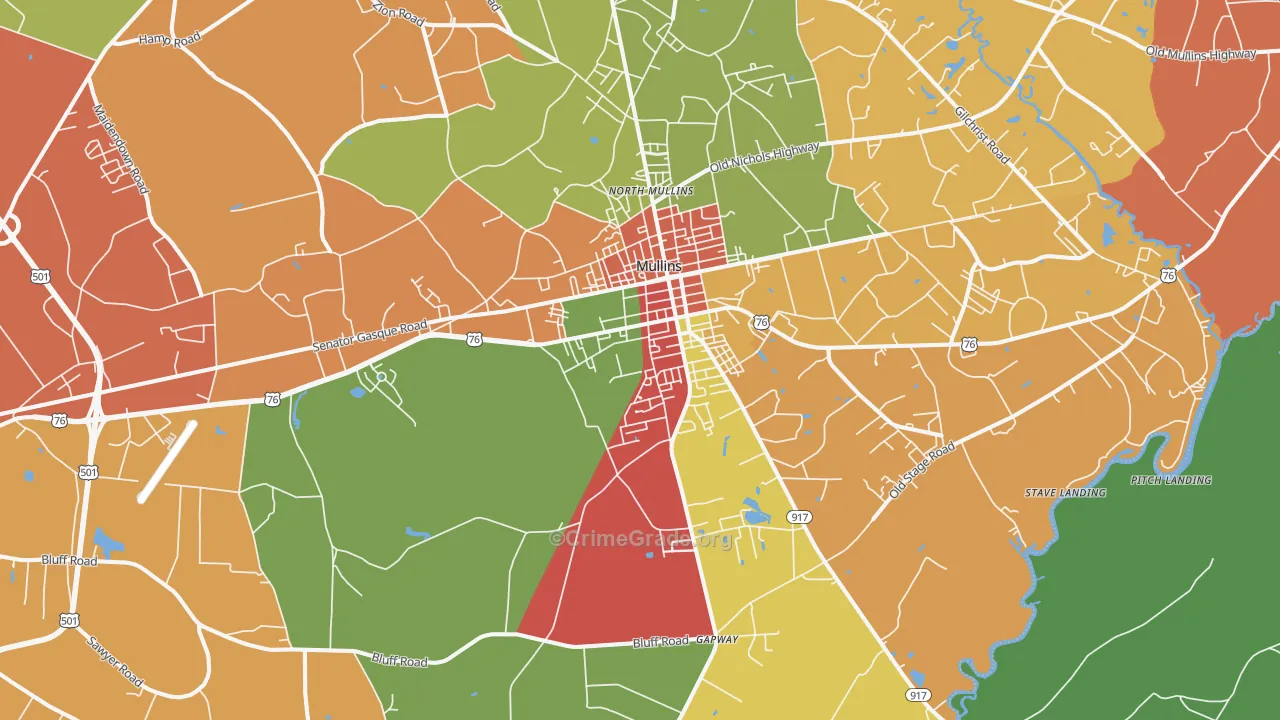 29574, SC Map of Theft Rates