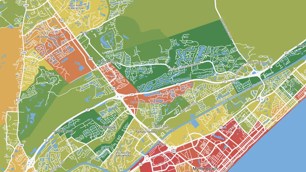 29579, SC Map of Theft Rates