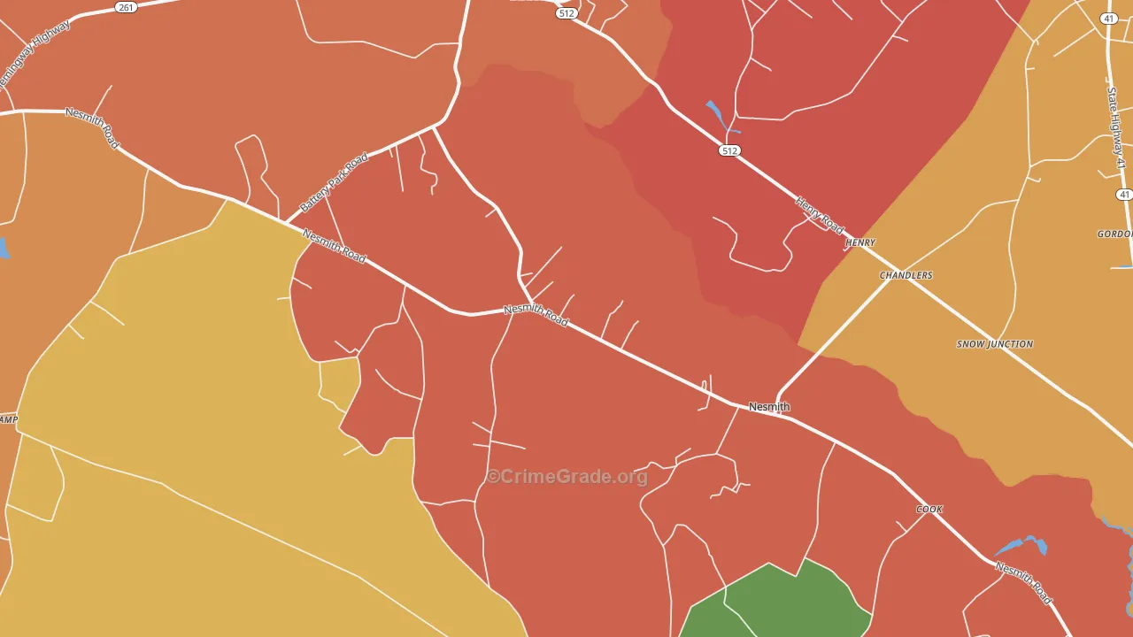 29580, SC Map of Theft Rates