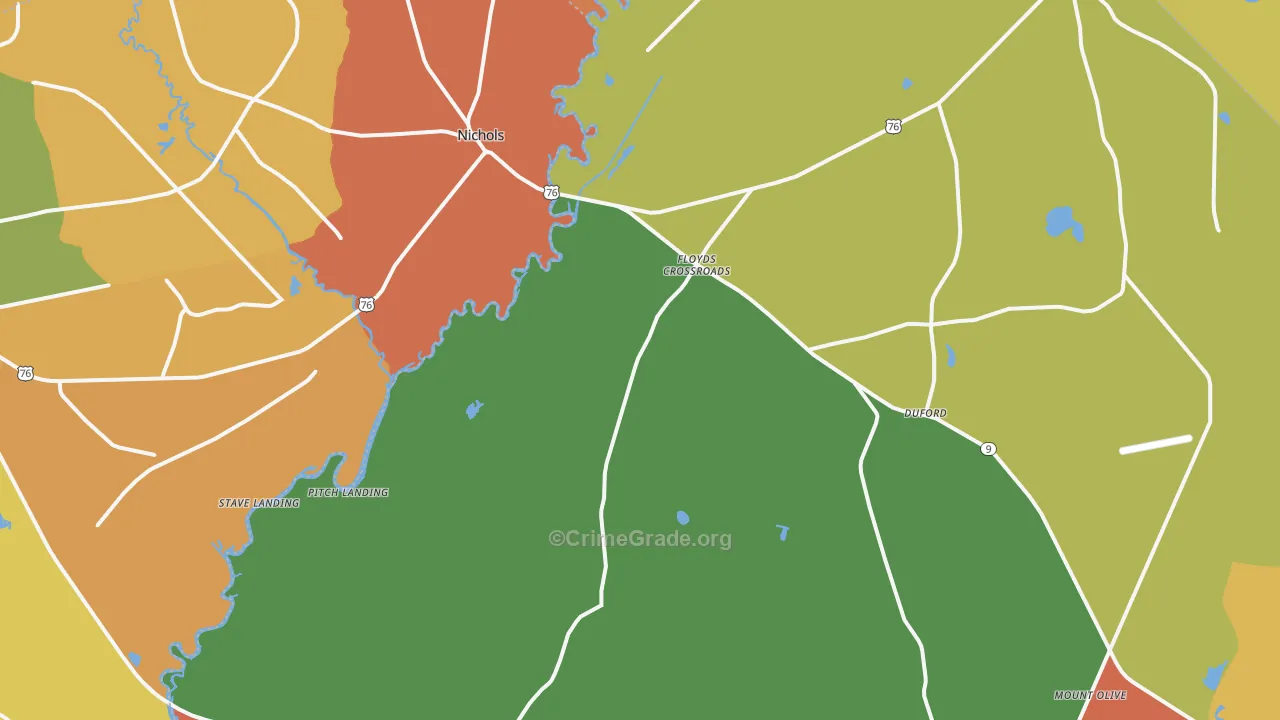 29581, SC Map of Theft Rates