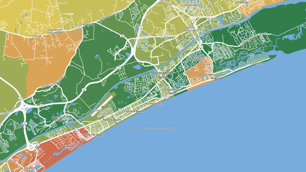 29582, SC Map of Theft Rates