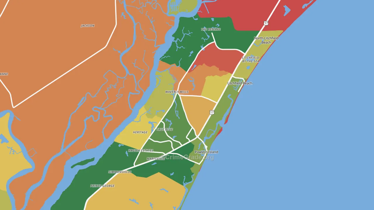 29585, SC Map of Theft Rates