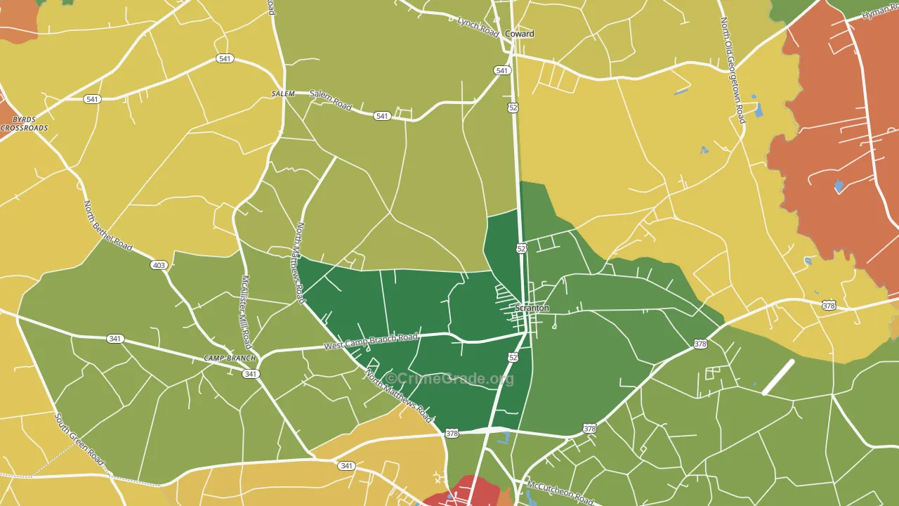 29591, SC Map of Theft Rates