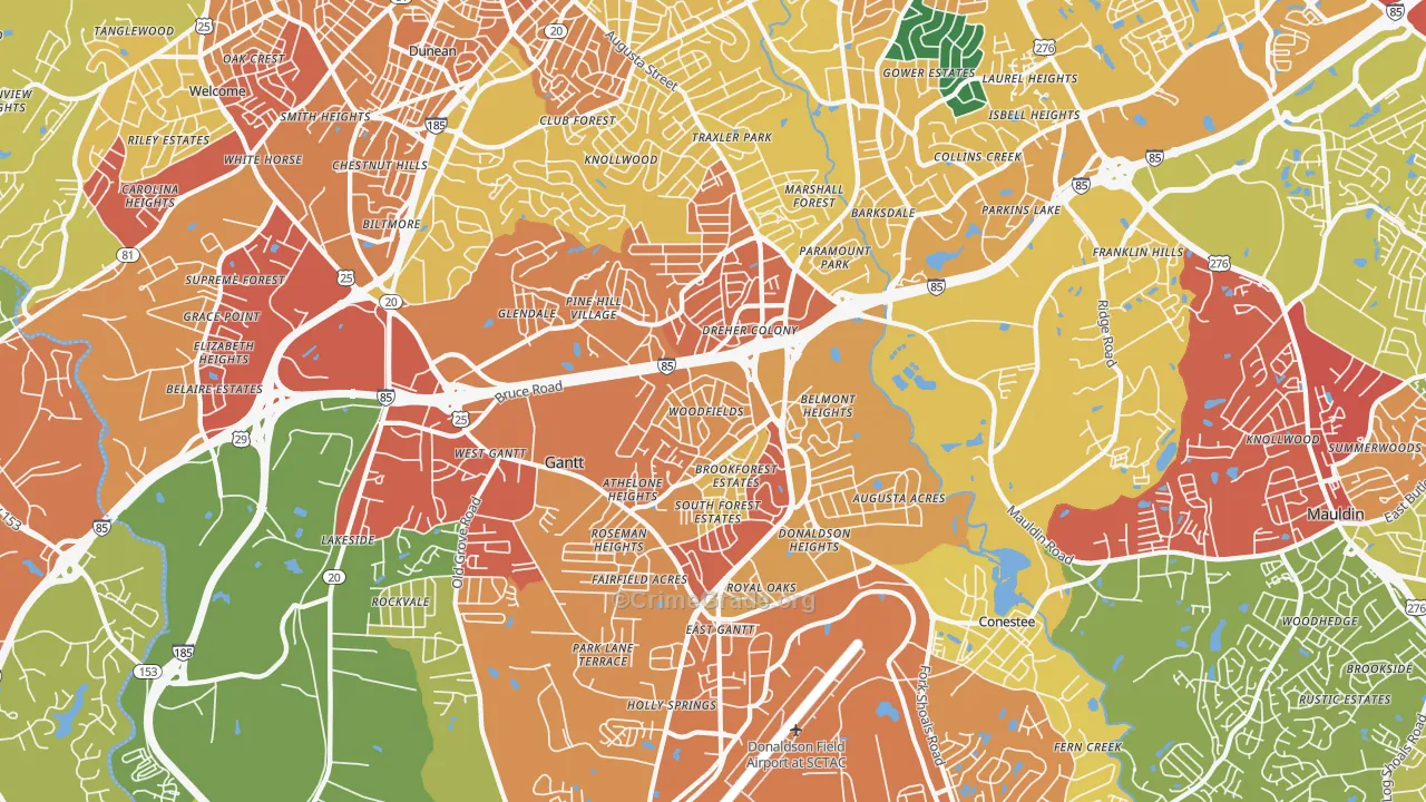29605, SC Map of Theft Rates