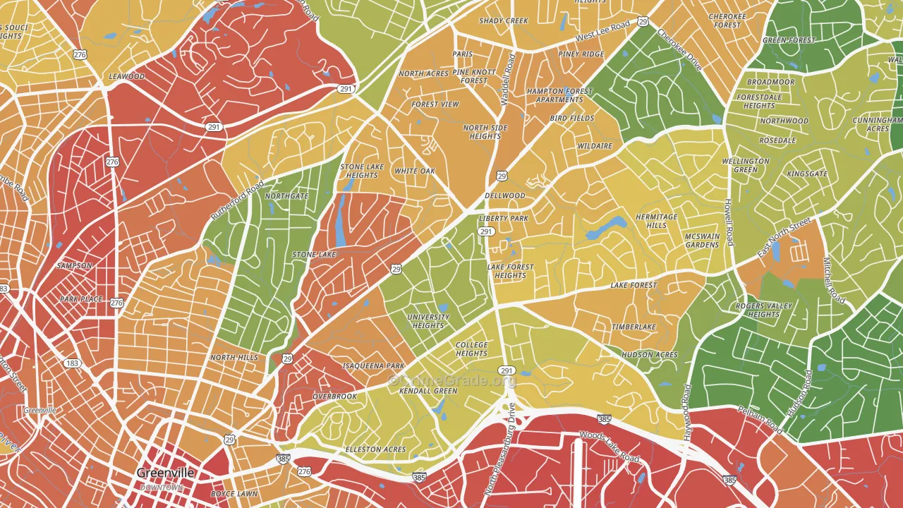 29614, SC Map of Theft Rates